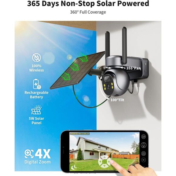 LIWAN 4G LTE Cellular Security Camera Wireless Outdoor, Solar Powered, No WiFi - Picture 5 of 8